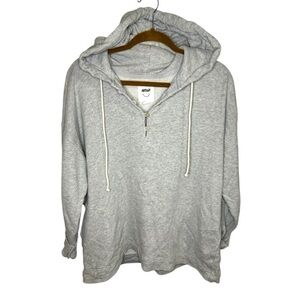 Aerie 1/4 Button Gray Hoodie